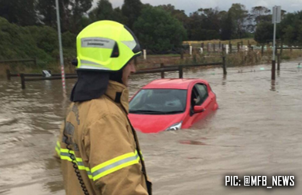 Driver Rescued After Getting Stuck In Floodwater 3aw 