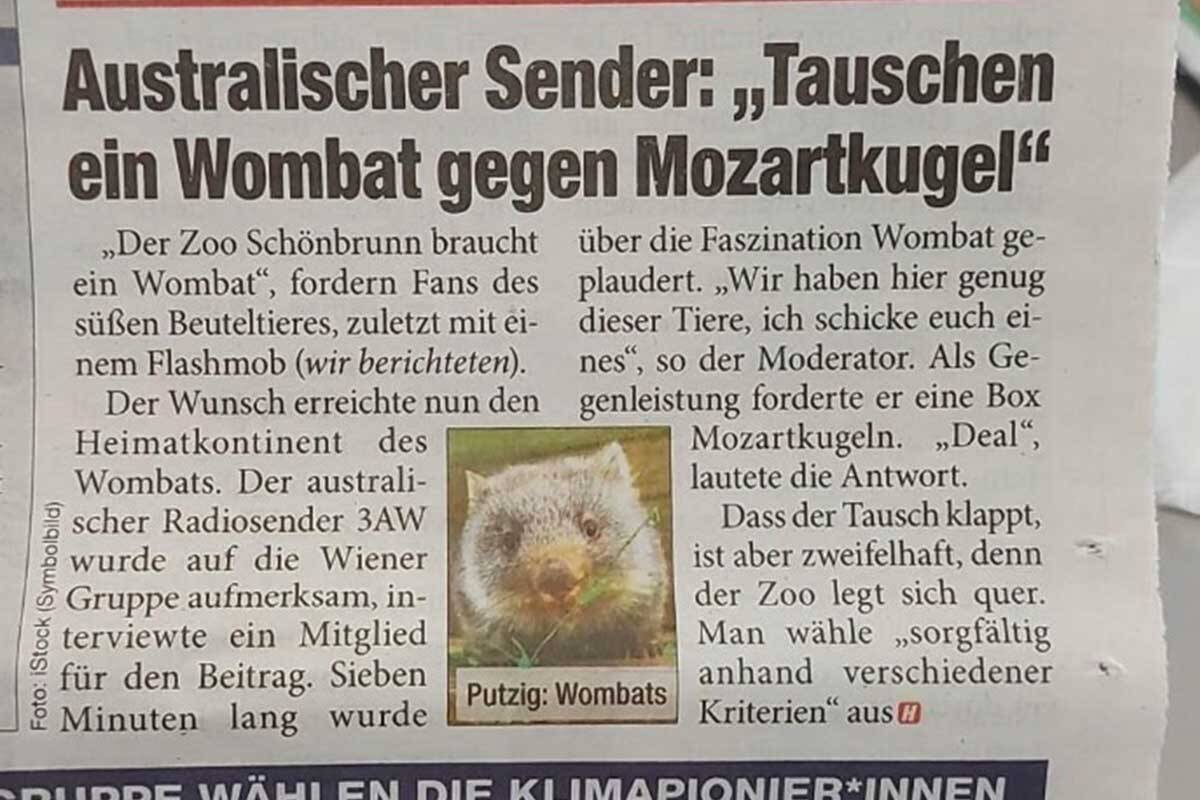 Article image for Ross and Russel have made the papers in Austria! But what does it say?