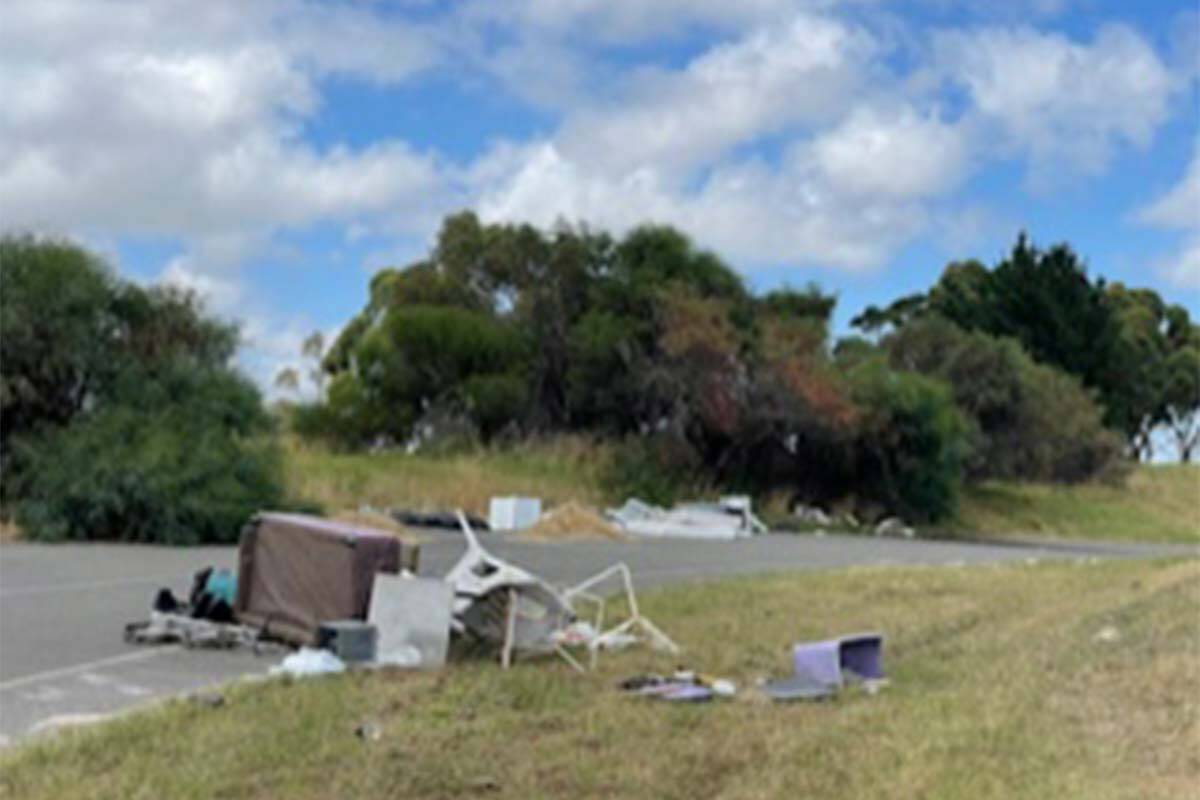 Article image for Rubbish left dumped beside freeway for almost a month