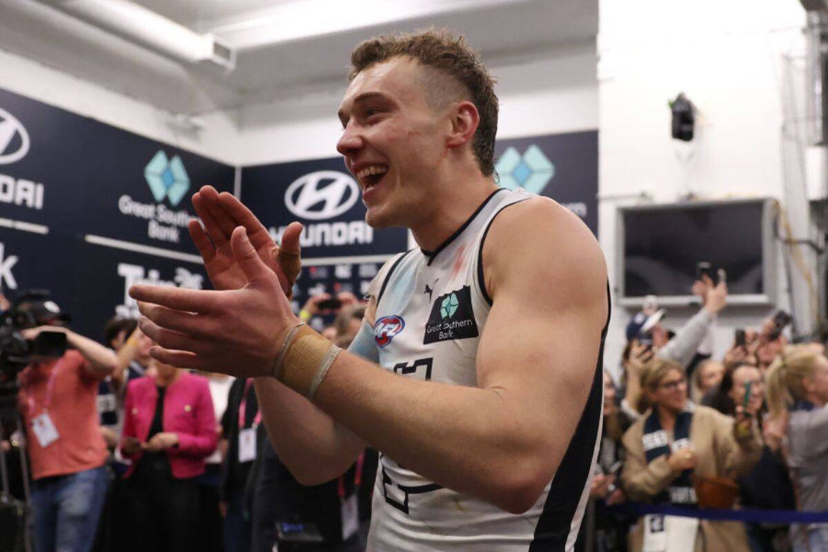 Article image for ‘It’s not real’: Patrick Cripps’ ecstatic reaction as Carlton advance to a preliminary final!