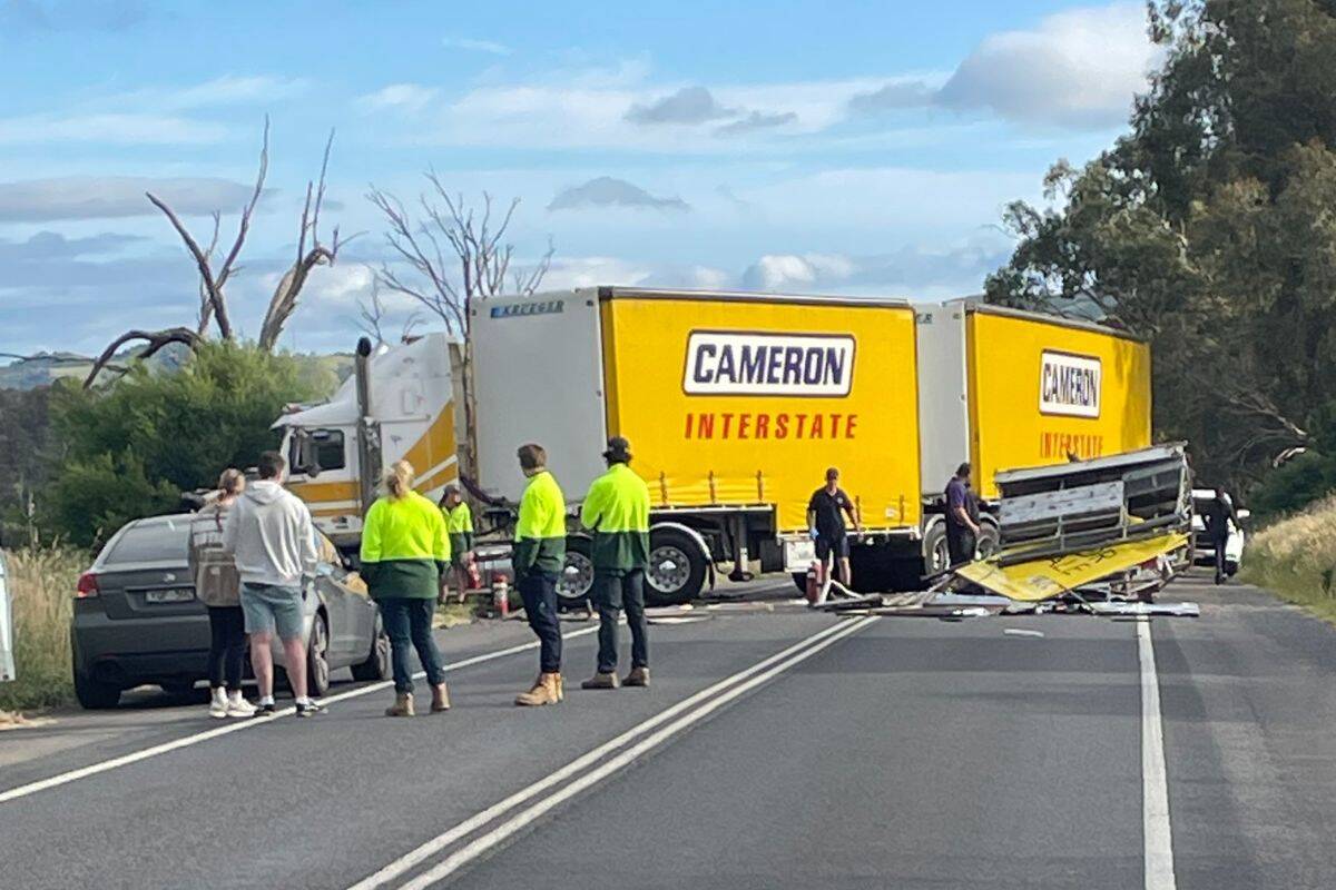 Article image for Horrific fatal collision between truck and car on the Melba Highway