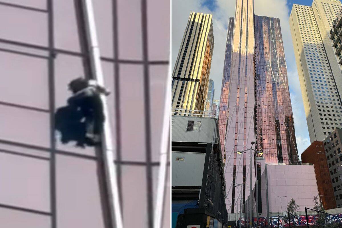 Article image for Daredevil spotted scaling high-rise building in Melbourne’s CBD