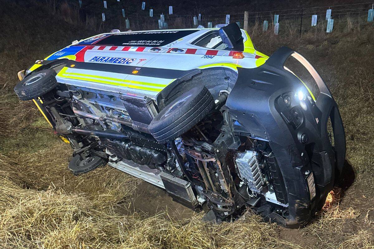 Article image for ‘Shift from hell’: Paramedic lucky to be alive after ambulance rollover following 18-hour shift