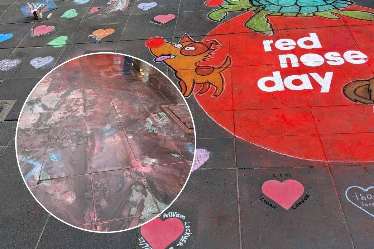 Article image for Grieving mother left ‘devastated’ after finding chalk mural highlighting SIDS washed away