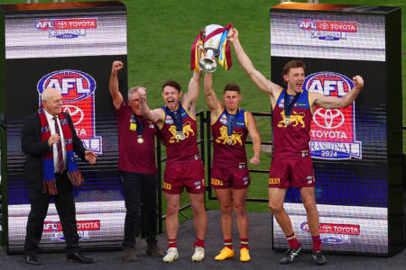 ‘Best game of footy in 20 years’: Leigh Matthews speaks on emotion watching Lions win premiership