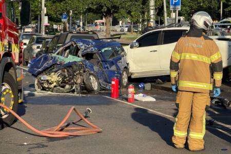 Driver and pedestrian rushed to hospital after ‘high impact’ crash in the inner-city