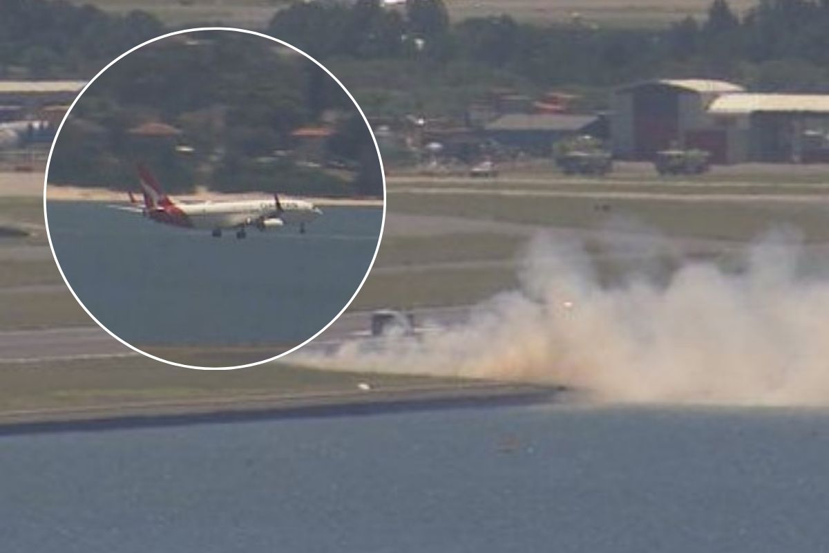 Article image for Passenger ‘still shaking’ after engine explosion on board plane at Sydney Airport