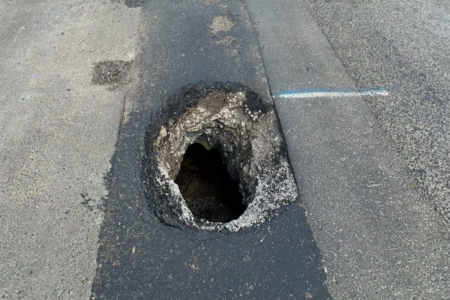 Massive pothole causing havoc for cyclists