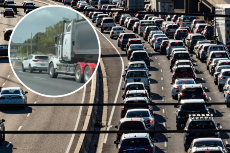 ‘Incredibly dangerous’ truck incident unfolds on Tulla Freeway