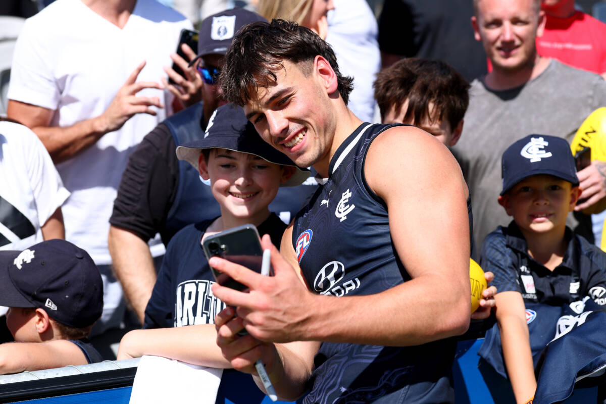 Article image for Carlton great Scott Camporeale reacts to son Lucas’ debut announcement